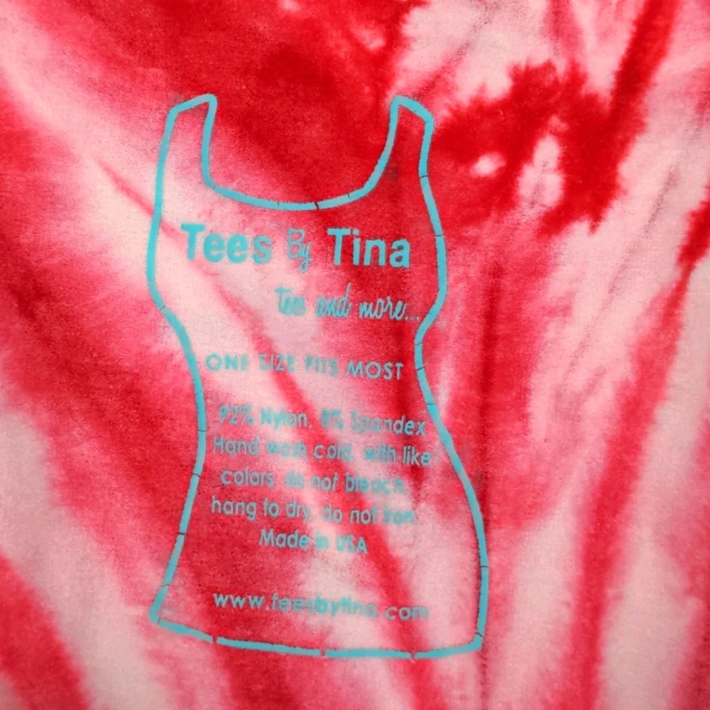 Soft Peppermint Red White Swirl Tie Dye Tank Top Small Sleeveless Festive - Picture 3 of 3